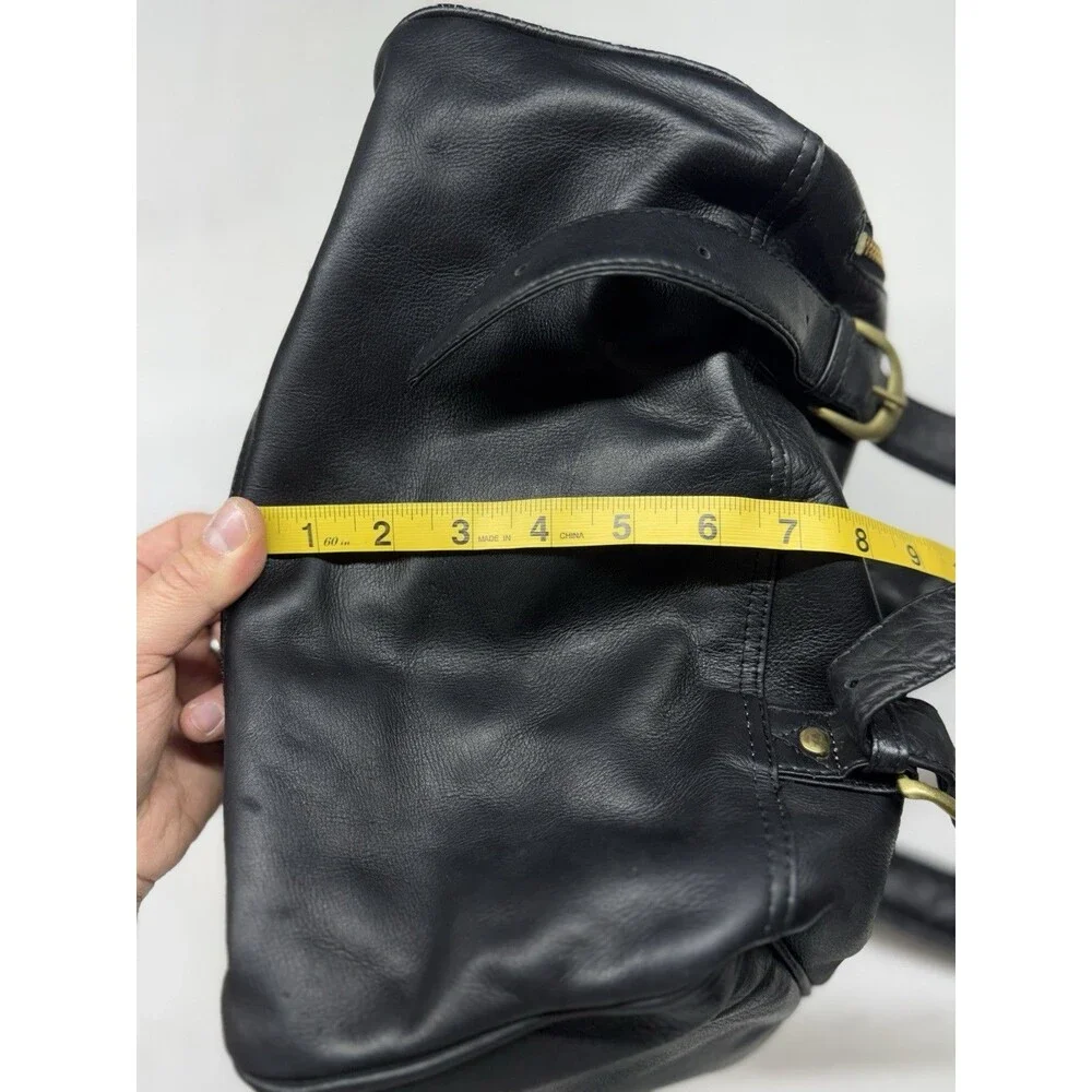 Vintage FRYE Black Genuine Leather Large Backpack w/ Y Pulls